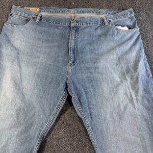 Polo Ralph Lauren Mens 867 Blue Denim Jeans 50x30 Distressed Light Wash Straight